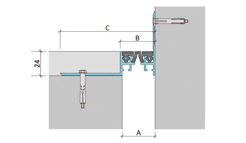 DSHO-24 corner installation diagram